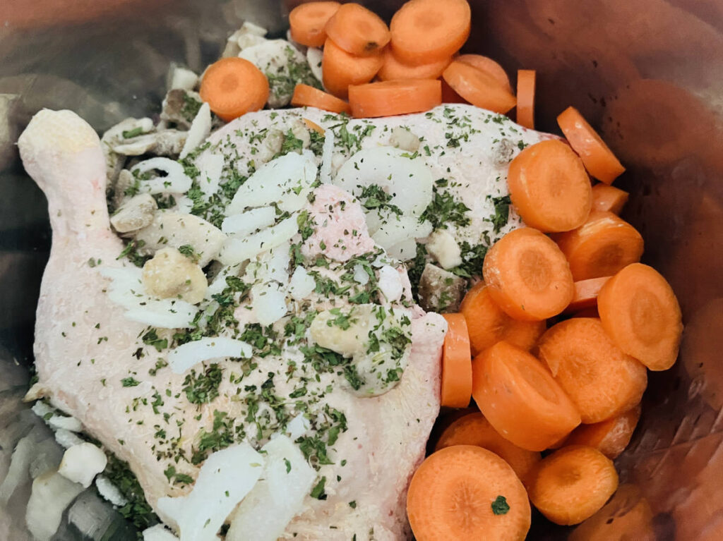 Coq au vin before cooking