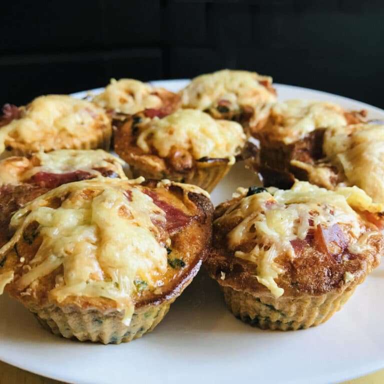 Ham and Spinach Egg Muffins with cheese
