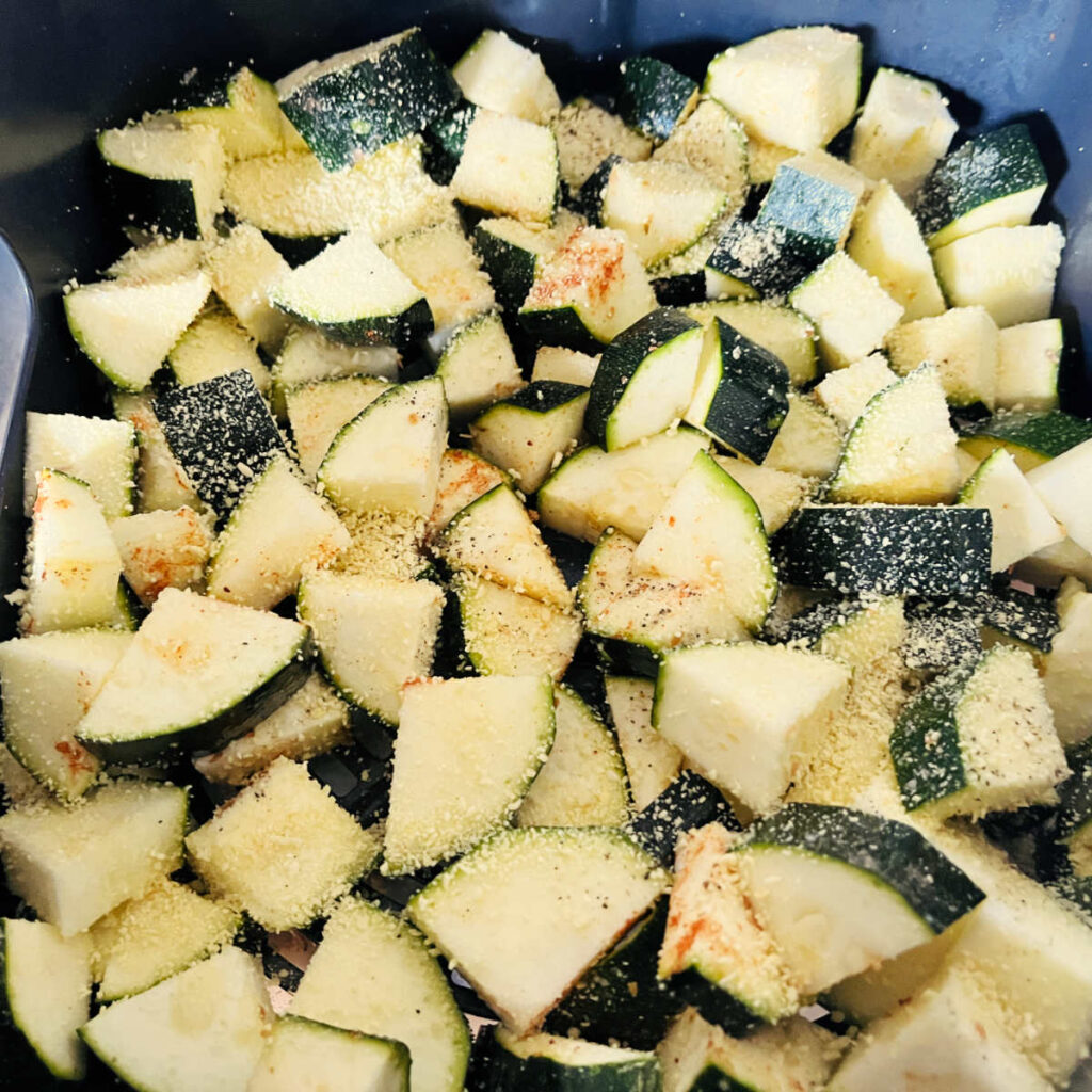 Zucchini ready for the air fryer