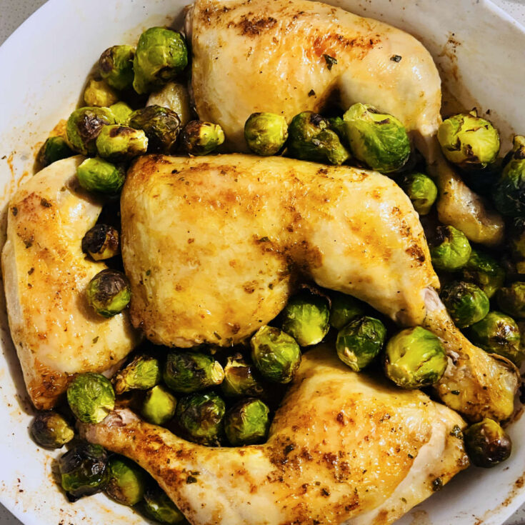 One-pan Chicken and brussels sprouts in the oven 1