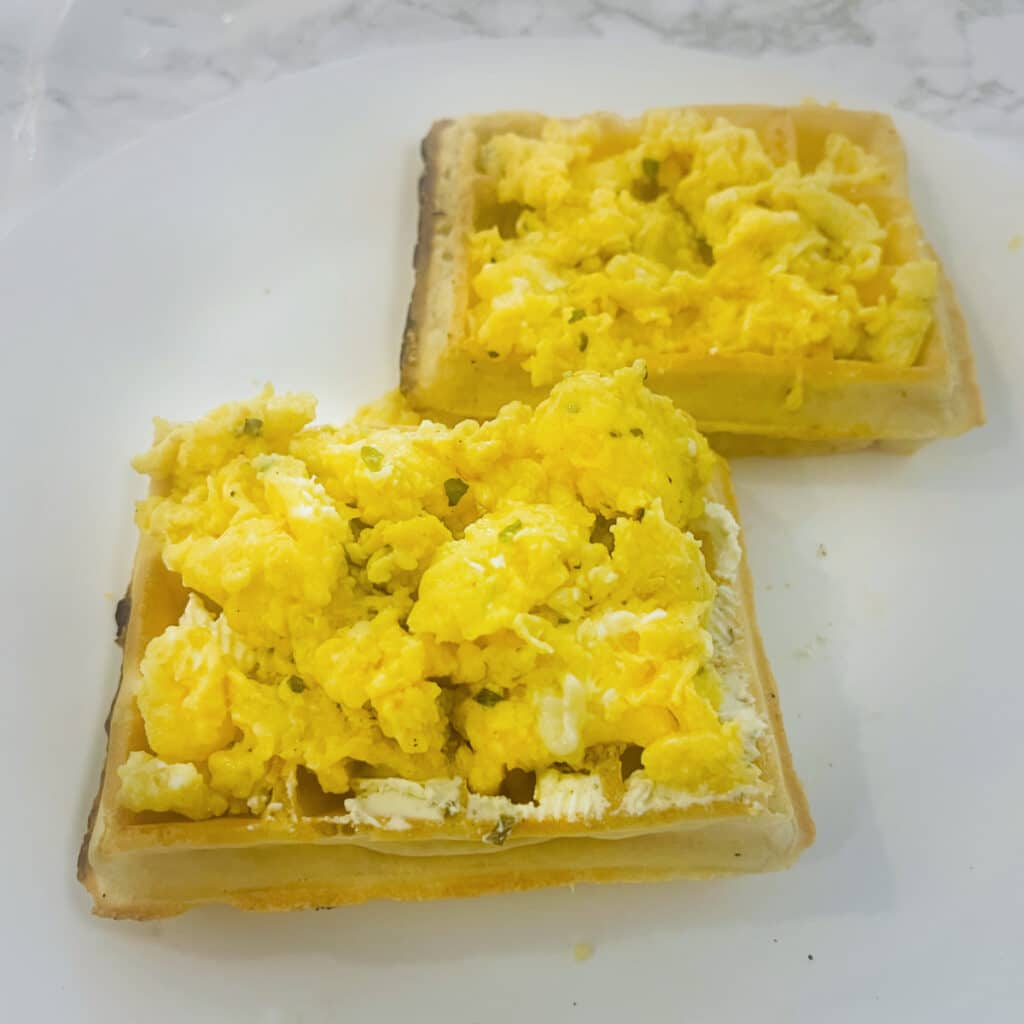 egg and cheese waffle
