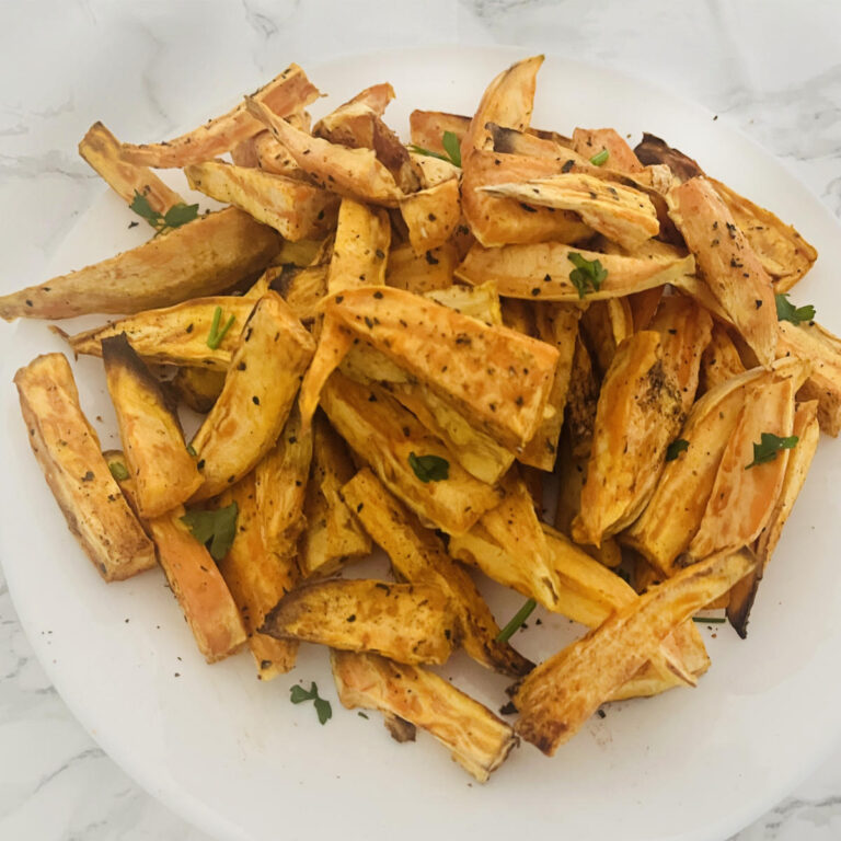 Air fryer sweet potato wedges with paprika