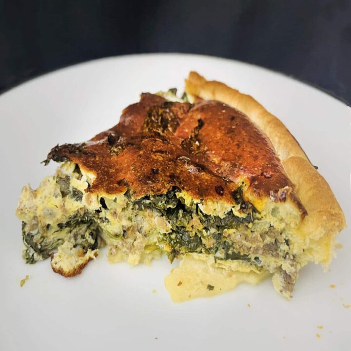 Beef and spinach quiche