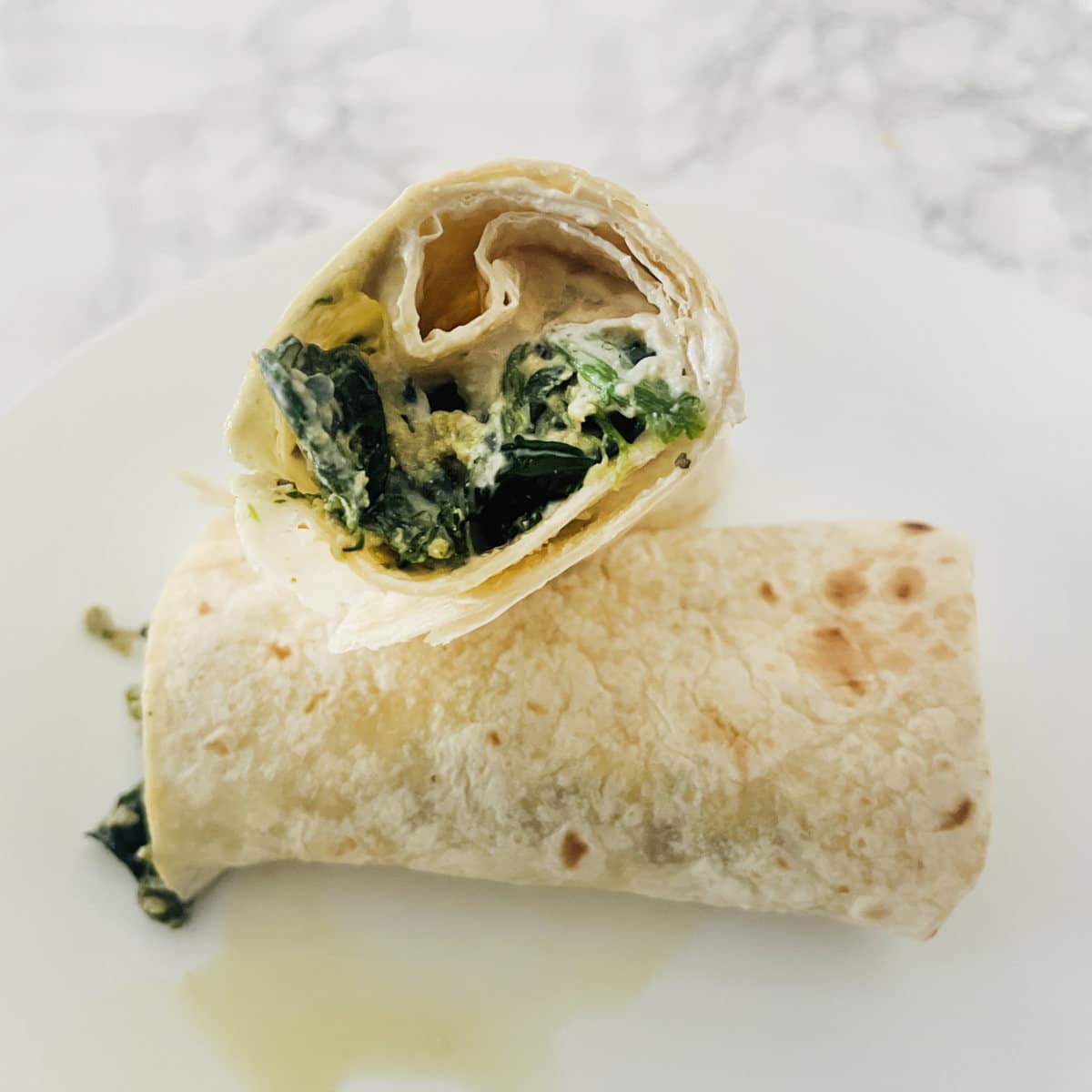 Spinach mushroom egg wrap