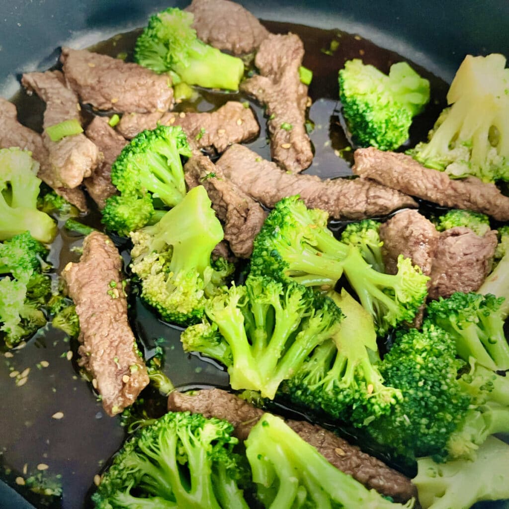 Mongolian beef stir fry noodles with broccoli 2