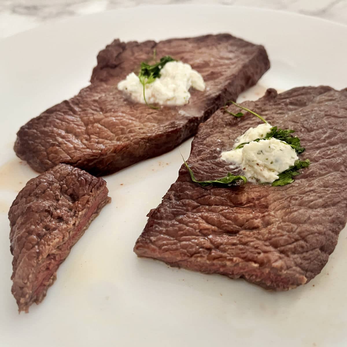 air fryer steak with herb garlic butter