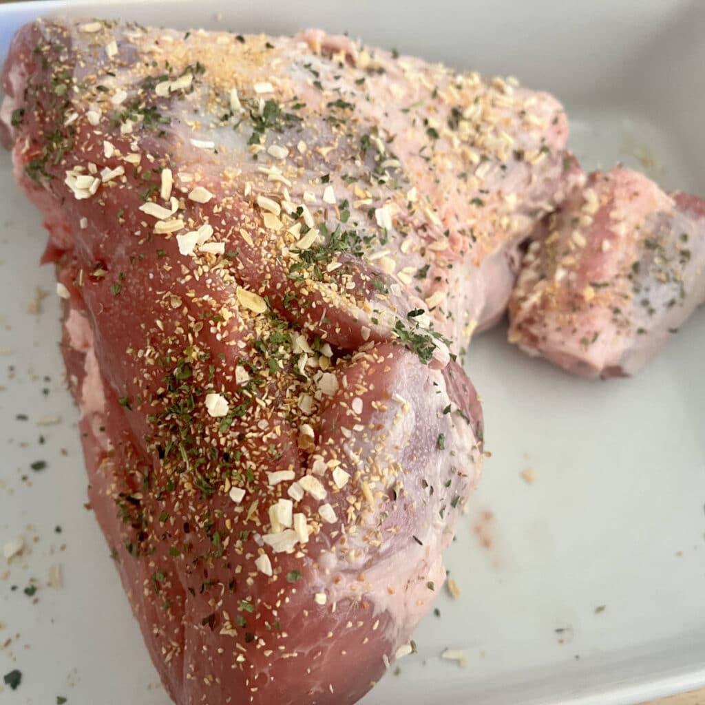Uncooked lamb meat