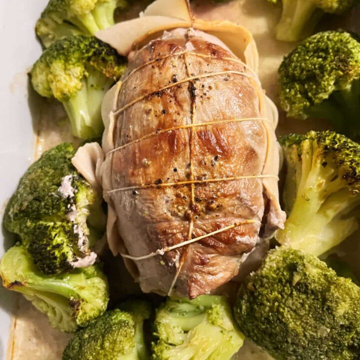 Veal roast with broccoli