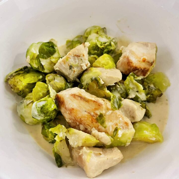creamy chicken and brussels sprouts