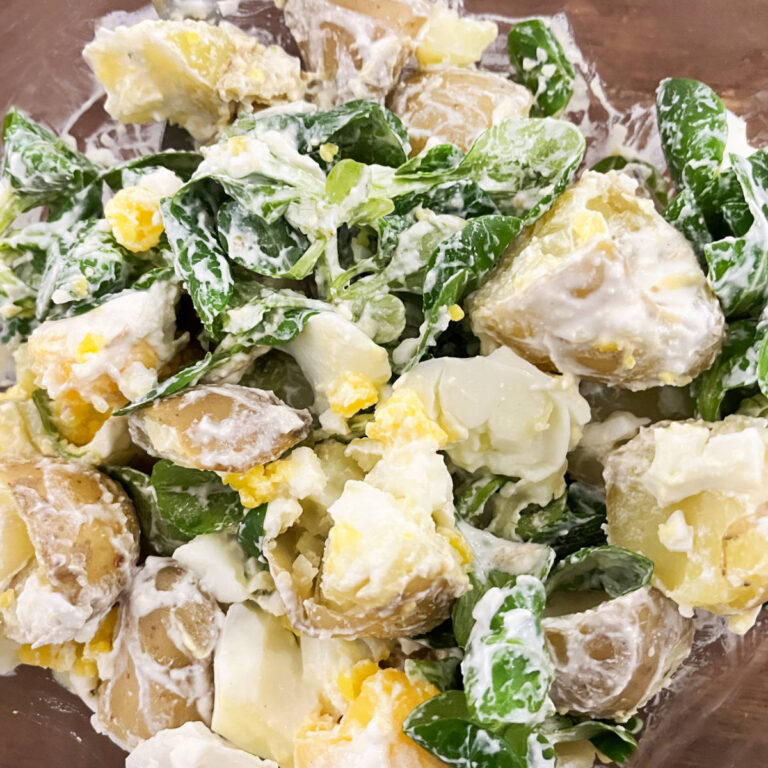 Potato egg salad with greek yogurt dressing