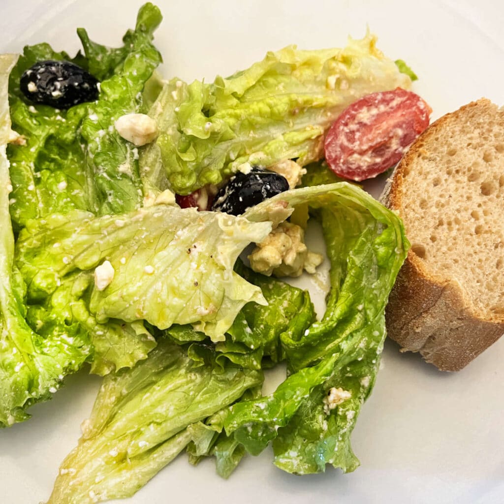 greek salad with bread