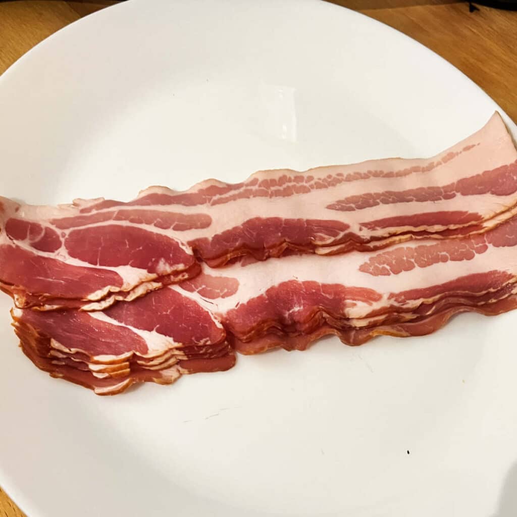 Uncooked bacon