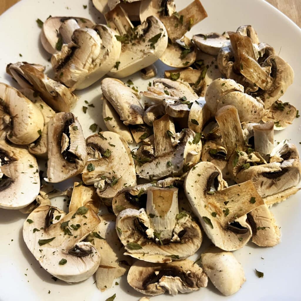 Chopped mushrooms with herbs and spices